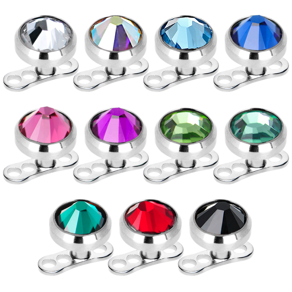 5 mm Dermal Anchor - 11 Colors Available - 316L Surgical Steel Base Included - Sold Each